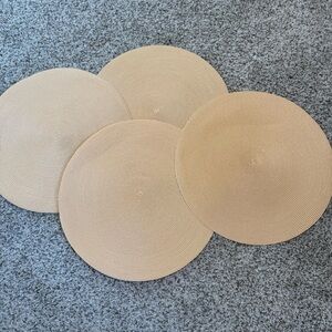 Deborah Rhodes Set of Four Tan Round Placemats